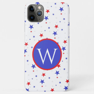 Patriotic Stars and Initial Cell iPhone Phone Case