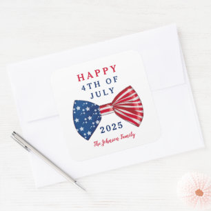 Patriotic Stars And Stripes 4th Of July Square Sticker