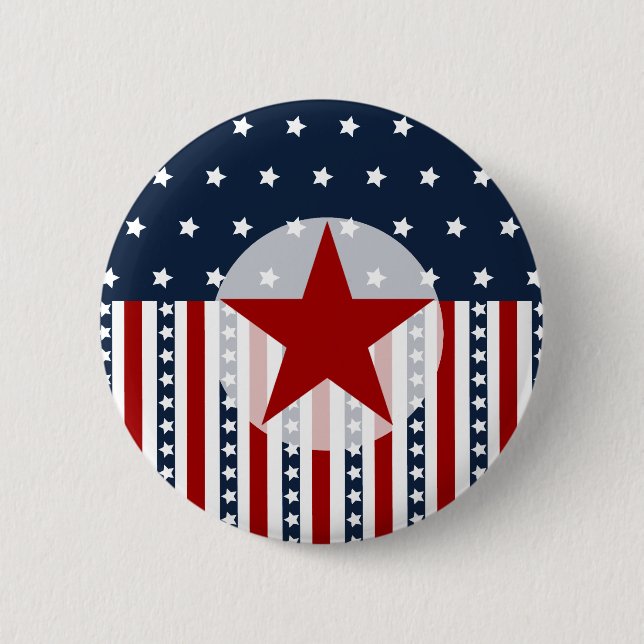 Patriotic Stars and Stripes American Flag Design 6 Cm Round Badge (Front)