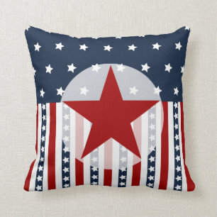 Patriotic Stars and Stripes American Flag Design Cushion