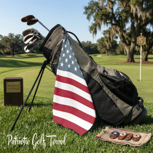 Patriotic Stars and Stripes American Flag Golf Towel