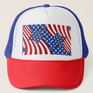 Patriotic Stars and Stripes American Flag Trucker Hat