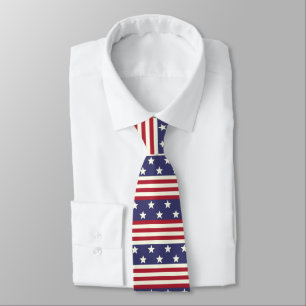 Patriotic Stars and Stripes American Flag USA Tie