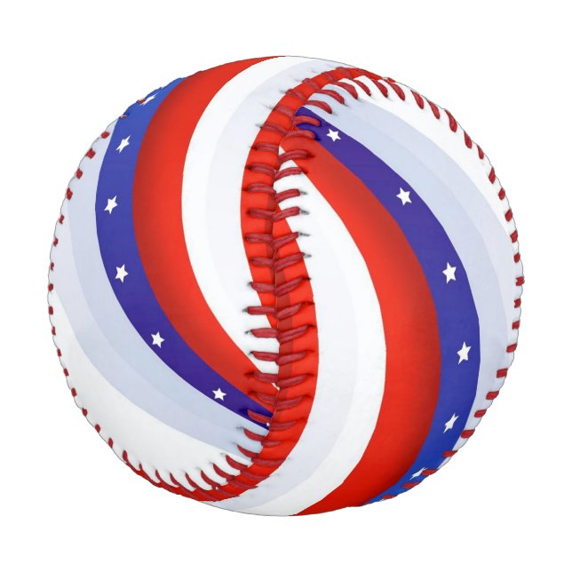 Patriotic Stars and Stripes Baseball (Angled)