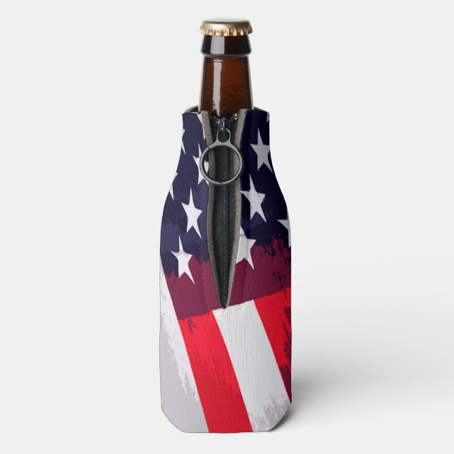 Patriotic Stars and Stripes Bottle Cooler (Bottle Back)