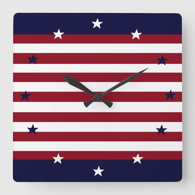 PATRIOTIC STARS AND STRIPES CLOCK (Front)