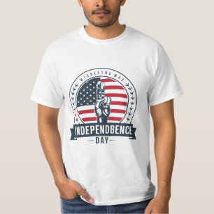 Patriotic Stars and Stripes Independence Day  T-Shirt