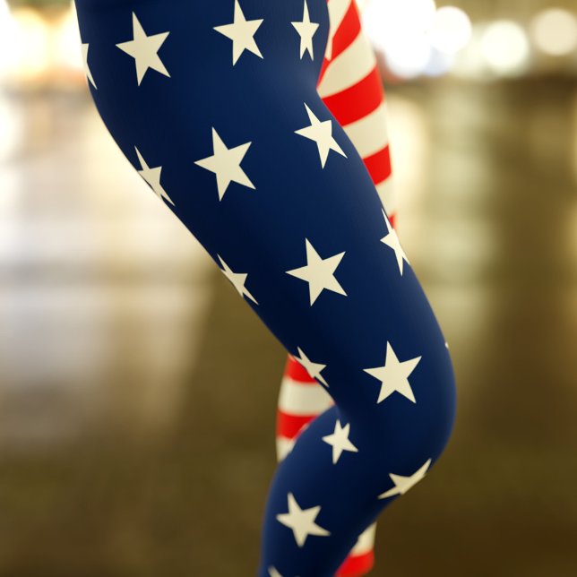Patriotic Stars and Stripes July 4th Leggings (Creator Uploaded)