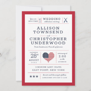 Patriotic Stars and Stripes Military Americana Announcement