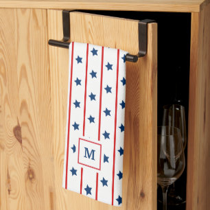 Patriotic stars and stripes pattern tea towel