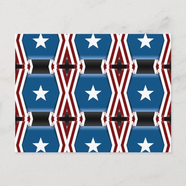 Patriotic Stars And Stripes Postcard (Front)