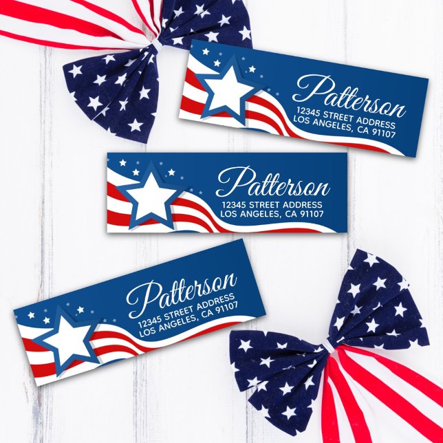 Patriotic Stars and Stripes Return Address Label (Creator Uploaded)