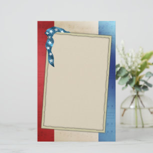 Patriotic Stars and Stripes Stationery