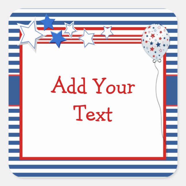 Patriotic Stars and Stripes Sticker (Front)