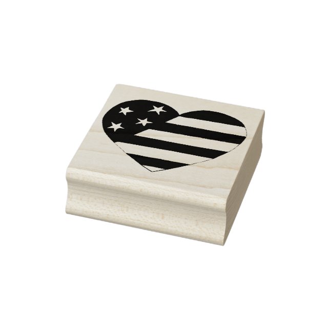 Patriotic Stars and Stripes USA Flag Heart America Rubber Stamp (Stamp)