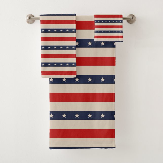 Patriotic Stars Bath Towel Set (Insitu)
