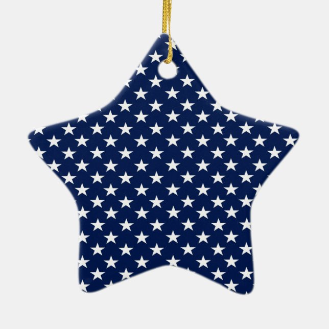 Patriotic Stars Ceramic Tree Decoration (Back)