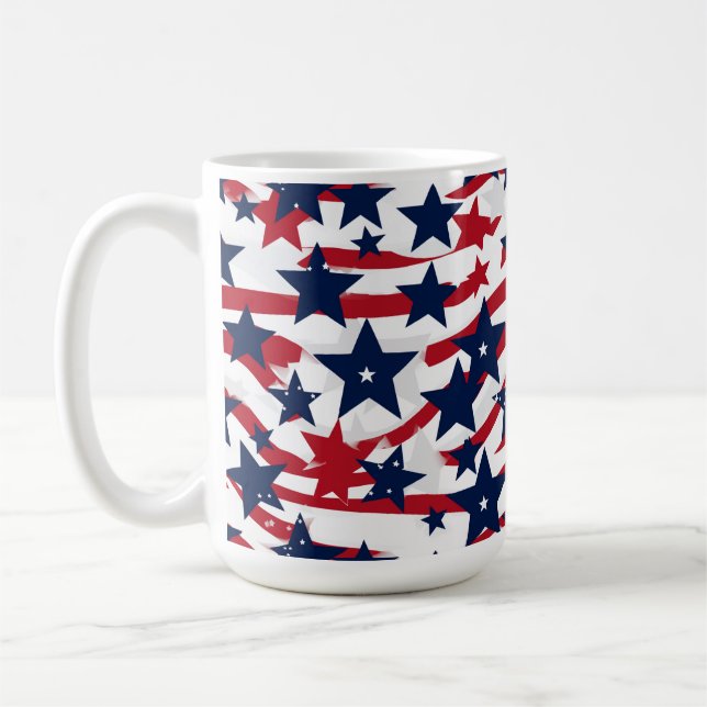 Patriotic Stars  Coffee Mug (Left)