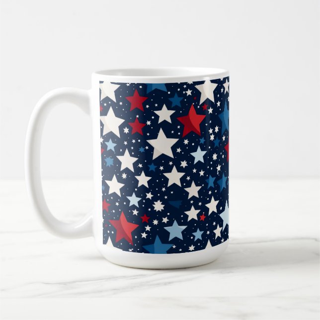 Patriotic Stars  Coffee Mug (Left)
