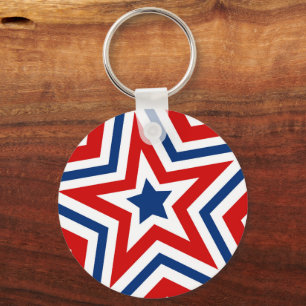 Patriotic Stars Cool Key Ring