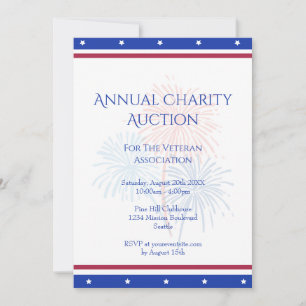 Patriotic Stars Corporate Event Charity Ball Event Invitation