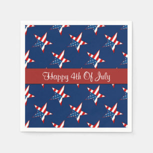 Patriotic Stars Fourth Of July Napkins