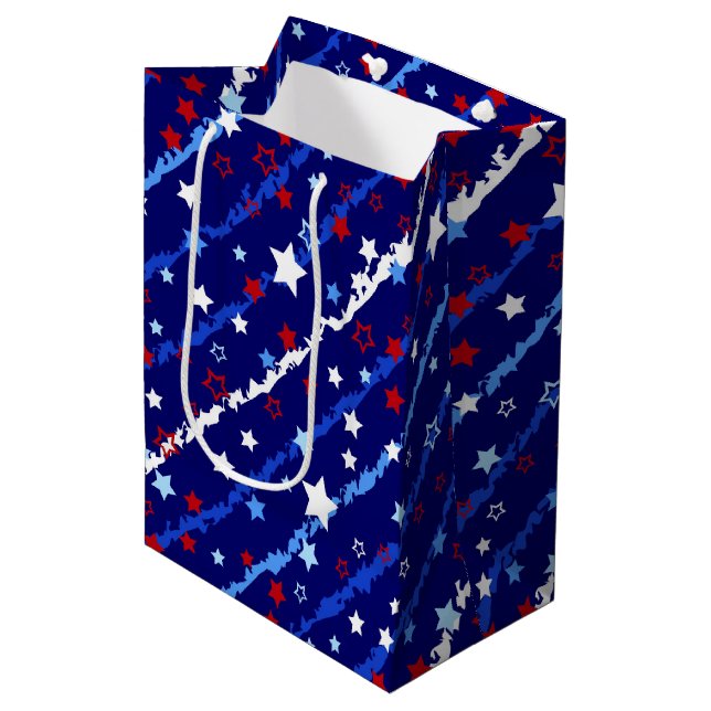 Patriotic Stars Gift Bag (Front Angled)