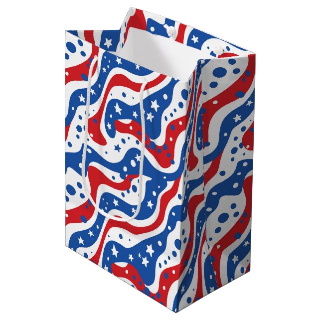 Patriotic Stars Gift Bag (Front Angled)