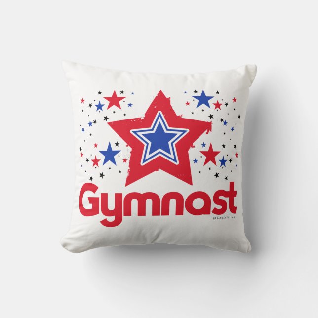 Patriotic Stars Gymnastics by Golly Girls Cushion (Front)
