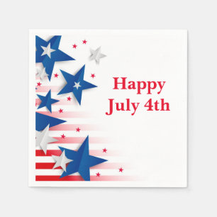Patriotic Stars July 4th Paper Napkins
