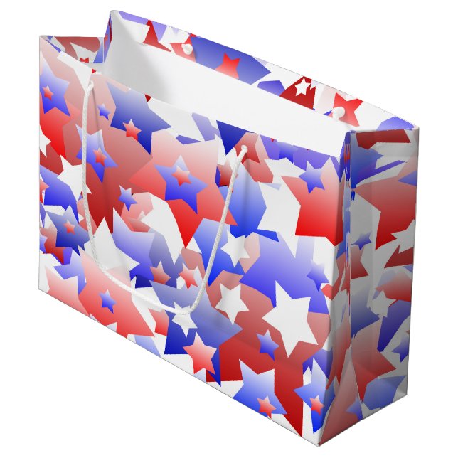 Patriotic Stars Large Gift Bag (Front Angled)