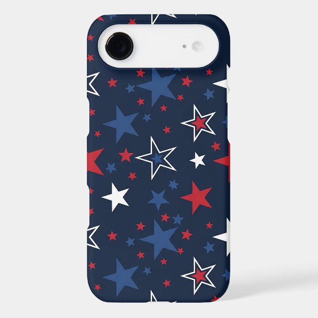 Patriotic  Stars on Navy Blue Seamless Pattern (Back)