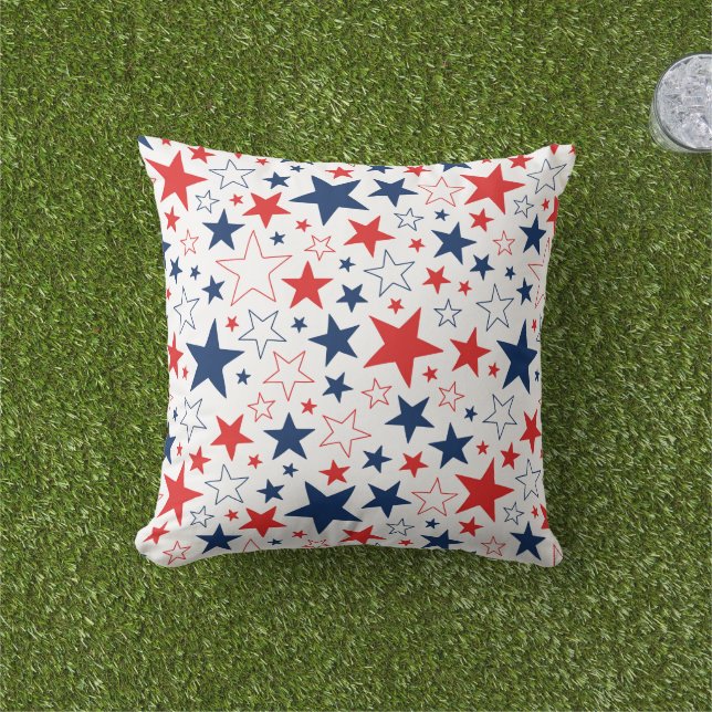 Patriotic Stars Outdoor Pillow (Grass)