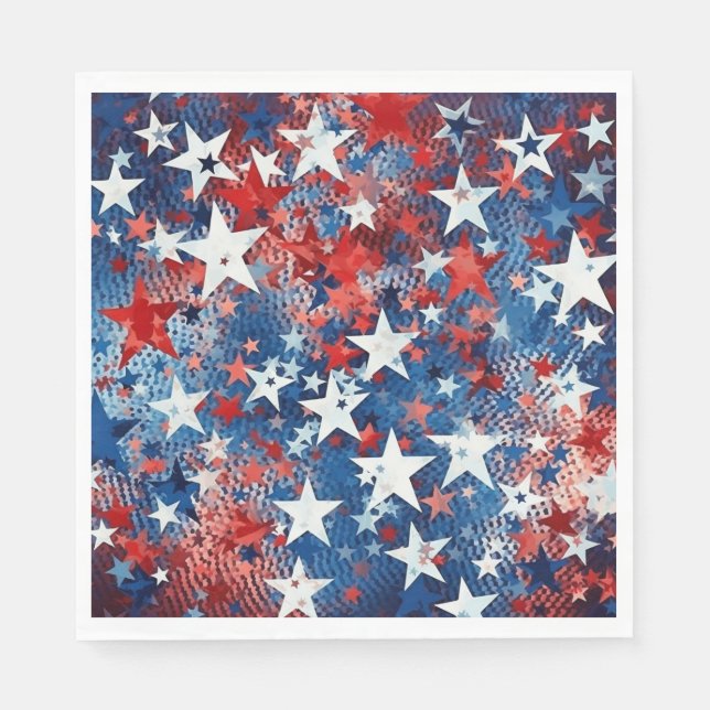 Patriotic Stars Paper Napkins (Front)