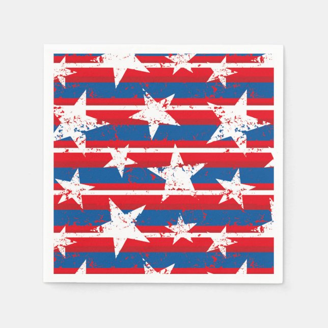 Patriotic Stars Paper Napkins (Front)