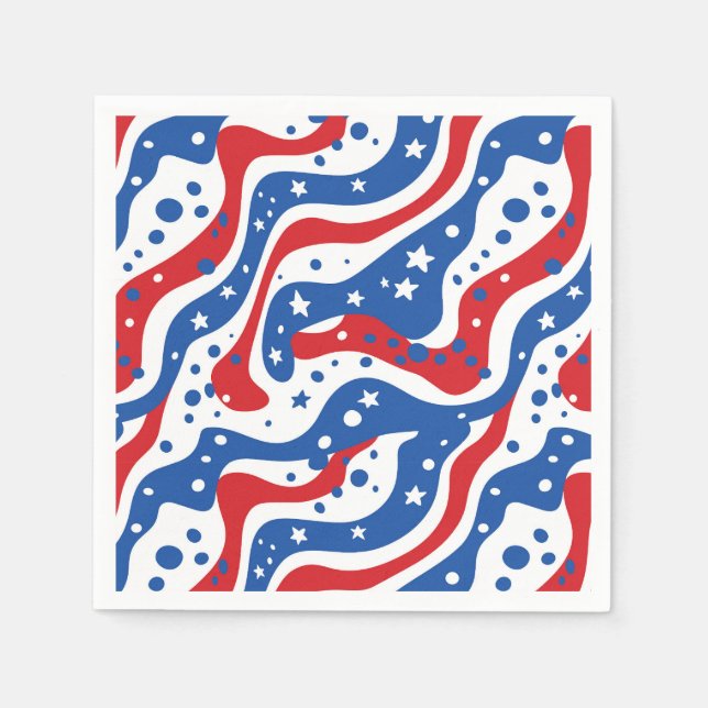 Patriotic Stars Paper Napkins (Front)