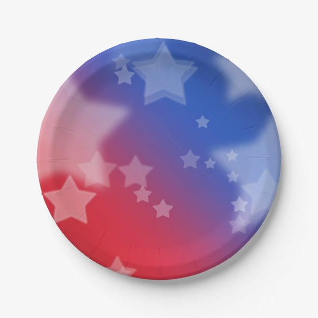 Patriotic Stars Paper Plates (Front)