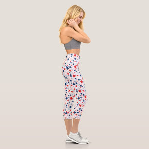 Patriotic Stars Print Women's Capri