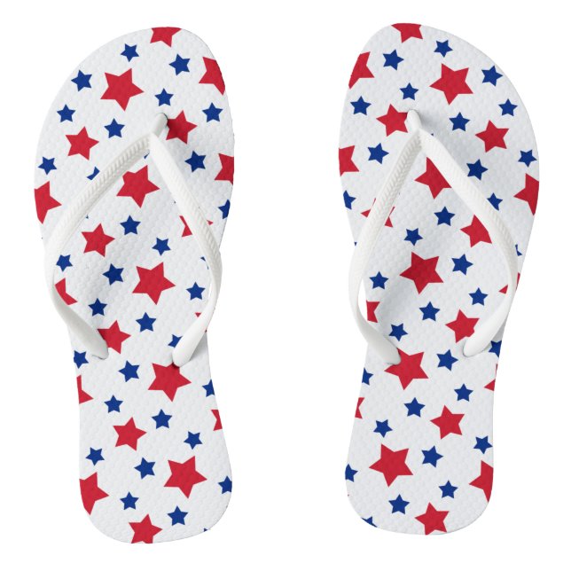 Patriotic Stars Red White Blue Flip Flops (Footbed)