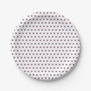 Patriotic Stars Red White Blue Modern USA Stars Paper Plate