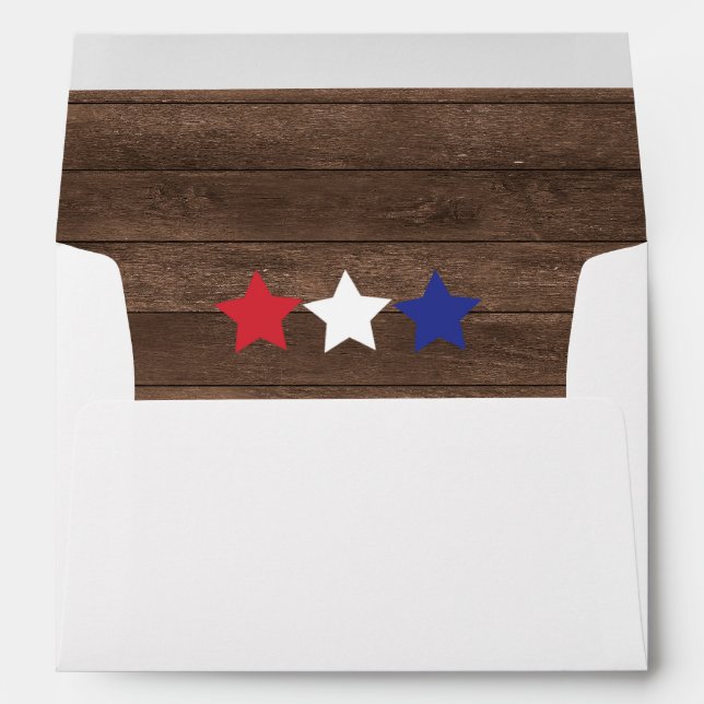 Patriotic Stars Rustic 4th of July Envelope (Back (Bottom))
