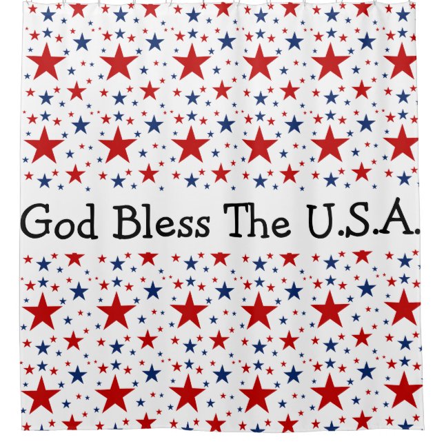 Patriotic Stars Shower Curtain (Front)