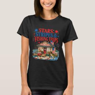 Patriotic stars stripes and fishing trips T-Shirt