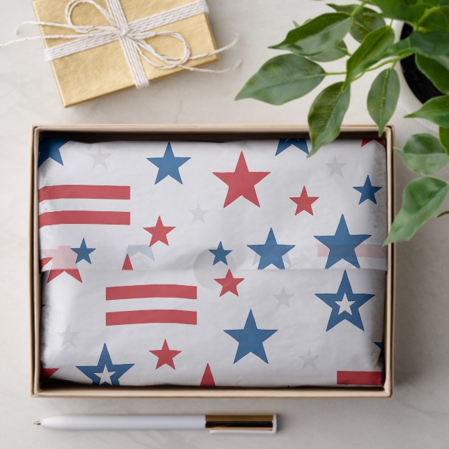 Patriotic Stars & Stripes Decoupage Tissue Paper (Gift)
