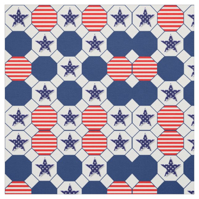 Patriotic Stars & Stripes Fabric (Swatch)