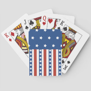 Patriotic Stars Stripes Freedom Flag 4th of July Playing Cards