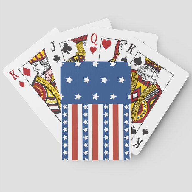 Patriotic Stars Stripes Freedom Flag 4th of July Playing Cards (Back)