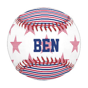 Patriotic Stars Stripes NAME All American Kids Fun Baseball