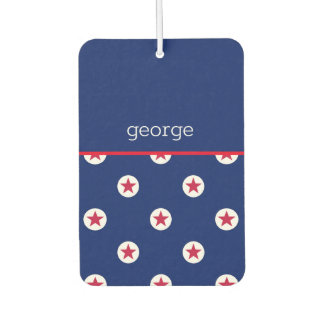 Patriotic Stars Stripes Pattern Name Fun Car Air Freshener