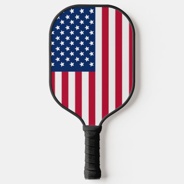 Patriotic Stars & Stripes Pickleball Paddle (Front)